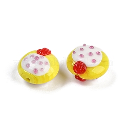 手作りのランプワークの凹凸のあるビーズ連売り  苺  きいろ  16x17x13mm  穴：1.6mm  約30個/連  183.86''（467センチメートル）&nbsp;LAMP-Q002-02A