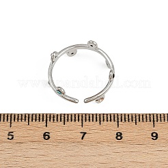 304ステンレススチール製ラインストーンオープンカフリング（女性用）  ステンレス鋼色  ラウンド  ミックスカラー  1.5~7.5mm  内径: 調節可能&nbsp;RJEW-K301-07P
