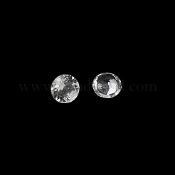 ファセット加工された天然ホワイトトパーズカボション  後ろ向き  ダイヤモンド  3x1.8mm&nbsp;G-I295-05C-18B-10