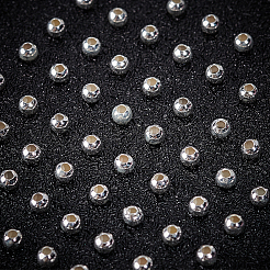 ラウンド925スターリングシルバービーズ  銀  2mm  穴：0.9mm  100個/箱&nbsp;STER-BBC0005-39A