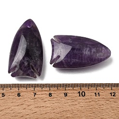 天然石アメジストペンダント  魚のチャーム  39~40x22x12mm  穴：2mm&nbsp;GG-CBA6D08-B01