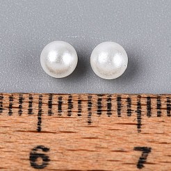 ABSパール調アクリルビーズ  穴がない  ラウンド  ベージュ  4mm  約12500個/500g&nbsp;OACR-S011-4mm-01