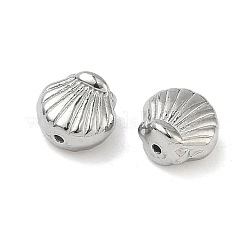 304ステンレススチールビーズ  シェル形状  ステンレス鋼色  7x7x4mm  穴：1mm&nbsp;STAS-D204-48P