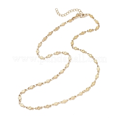 3.5mm 304ステンレススチール製フラワーリンクチェーンネックレス（女性用）  ゴールドカラー  17.60インチ（44.7cm）&nbsp;NJEW-JN05599