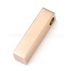 イオンプレーティング（IP）304ステンレスペンダント  長方形/棒  ローズゴールド  20x5x5mm  穴：3mm&nbsp;STAS-G208-03RG