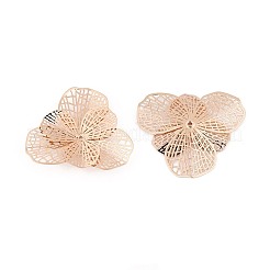真鍮製ビーズキャップ  花  ライトゴールド  30~31x32.5~33x3~4mm  穴：0.8~0.9mm&nbsp;KK-N278-04KCG
