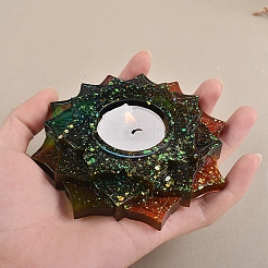 DIYシリコンキャンドルホルダー金型  レジン型  蓮  花  106x106x23mm  キャンドルトレイ：40mm&nbsp;SIMO-PW0015-50A