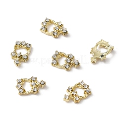 合金ラインストーンカボション  ネイルアートの装飾の付属品  正方形の模様  10x6x2mm&nbsp;MRMJ-WH0077-043C