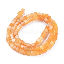 天然石トパーズ翡翠ビーズ連売り  キューブ  4~4.5x4~4.5x4~4.5mm  穴：0.8mm  約96個/連  15.75インチ（40cm）&nbsp;G-D0020-01B