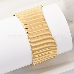 女性用 304 ステンレススチール オープンカフバングル  18KGP本金メッキ  内径：2-1/4インチ（5.65cm）&nbsp;BJEW-Z086-02G