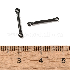304ステンレススチールコネクタチャーム  バーリンク  ブラック  15x2.5x1.2mm  穴：1.2mm&nbsp;STAS-Q323-06B-EB
