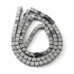 Abが非磁性の合成ヘマタイトビーズ  キューブ  ブラック  4x4x4mm  穴：1mm  約100個/連  15.74