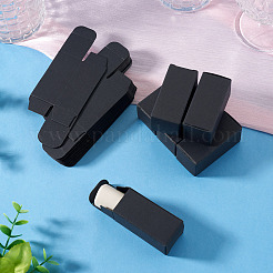 折り畳み式のクラフト紙製口紅箱  長方形  ブラック  完成品：2.75x2.65x5.7cm&nbsp;CON-TAC0128-001B