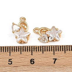 真鍮製マイクロパヴェキュービックジルコニアチャーム  ハートで主演  18KGP本金メッキ  13x8.5x4.5mm  穴：1.2mm&nbsp;KK-C115-14G