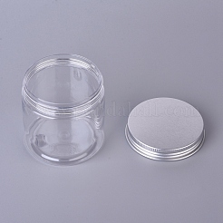 プラスチック製の空の化粧品容器  アルミスクリュートップリッド付き  透明  7.1x7.05cm  容量：200ml（6.76液量オンス）&nbsp;CON-WH0069-86E