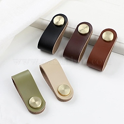 革製ハンドル12セット  ジュエリーボックスアクセサリー  アルミネジ付き  リネン  140x25x11mm  穴：6mm&nbsp;DIY-GF0004-65H