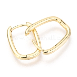 真鍮huggieフープピアス  オーバル  18KGP本金メッキ  16x12x2mm  ピン：1mm&nbsp;X-EJEW-F245-07G