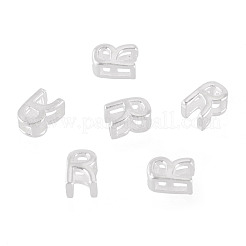 スターリングシルバーの中空イニシャルビーズ6個925個  銀  文字r  5.5~6x3.5~4x3mm  穴：3.5~4x1.3~1.7mm&nbsp;STER-TA0001-53R