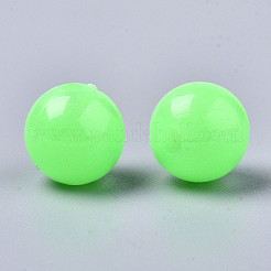蓄光アクリルビーズ  暗闇で光る  ラウンド  ライム  10mm  穴：2.5mm  約950個/500g&nbsp;MACR-S273-53C