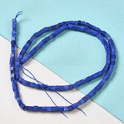 天然石瑪瑙ビーズ連売り  キューブ  染め＆加熱  ブルー  2~2.5x2.5~3.5x2.5~3mm  穴：0.4mm  約157~165個/連  14.96~15.75''（38~40センチメートル）&nbsp;G-B064-A15