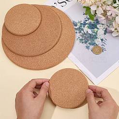 3種類のスタイルのコルクコースター4枚  カップマット  フラットラウンド  100~200x10mm&nbsp;AJEW-CP0009-62
