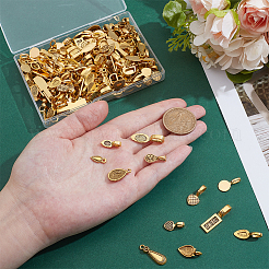 220個10スタイルチベットスタイルの合金チャーム  アンティーク黄金  8~26x6~10.5x1~7mm  穴：1.4~8mm&nbsp;FIND-PH0025-61