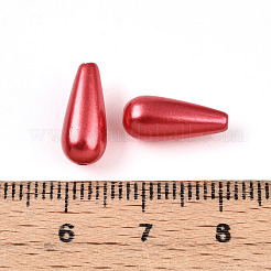 ABSプラスチックビーズ  染め  ティアドロップ  クリムゾン  14x6x6mm  穴：1.4mm  1850個/ 500g&nbsp;KY-WH0054-02A