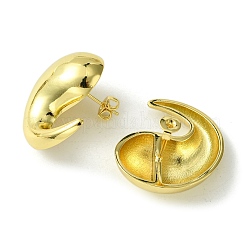 真鍮製スタンドピアス  ティアドロップ  16KGP本金メッキ  25x21mm&nbsp;EJEW-K267-02G