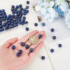 天然石ラピスラズリビーズ連売り  染め  ラウンド  10mm  穴：1mm  約19個/連  7.6インチ  1連&nbsp;G-OC0001-76