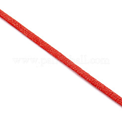 ポリエステルサテンのラットテールコード  中国の結び目  ラウンド  レッド  3mm  約10.94ヤード（10m）/バンドル&nbsp;OCOR-WH0066-43H