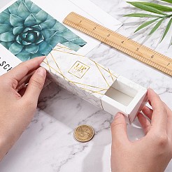 紙引き出しボックス  口紅のパッキングボックス  レクタンジ  ホワイト  完成品：8.8x2.7x2.7cm&nbsp;CON-WH0076-33A