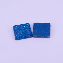 ガラスカボション  モザイクタイル  グリッターと  家の装飾やdiyの工芸品  正方形  マリンブルー  20x20x4mm  約52個/200g&nbsp;GLAA-WH0018-72A