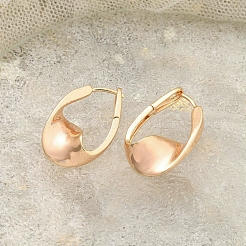 ラックメッキ真鍮クリアキュービックジルコニアフープピアス  長持ちメッキ  シャンパンゴールド  27x16mm&nbsp;EJEW-M090-01G-03