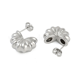 女性用ラックメッキ真鍮スタッドピアス  長持ちメッキ  ステンレス鋼色  17.5x8mm&nbsp;EJEW-D280-04P