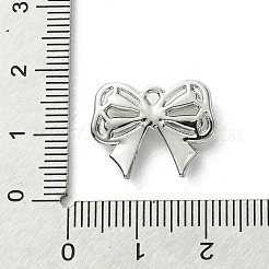 合金と樹脂のペンダント  蝶結び  プラチナ  15x18x4mm  穴：1.4mm&nbsp;FIND-Z045-02P