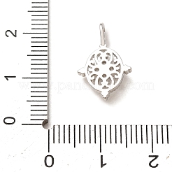 真鍮製ラインストーンペンダント  楕円形のチャーム  プラチナ  17x11x4mm  穴：3x1.8mm&nbsp;RB-CBAFDDC-04P