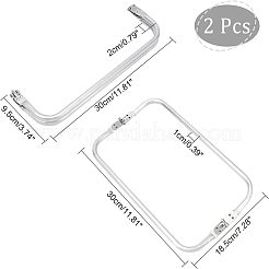 アルミ製バッグハンドル2個  バッグ交換用アクセサリー  銀色のメッキ  9.5x30x2cm&nbsp;FIND-CA0004-80A