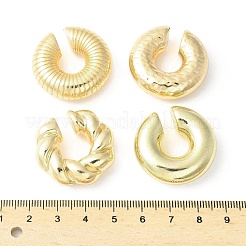 調節可能なccbプラスチックカフイヤリング4個  ねじれ、テクスチャ、C字型  ライトゴールド  30x10mm&nbsp;EJEW-V006-03KCG