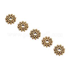 チベット風スペーサービーズ  無鉛の  花  アンティーク黄金  サイズ：直径約9mm  穴：2.5mm&nbsp;X-GAA119