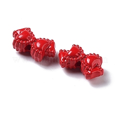 スプレー塗装された合金ビード  蝶結び  クリムゾン  7.5x8x5mm  穴：1.6mm&nbsp;LS-X-PALLOY-H134-44