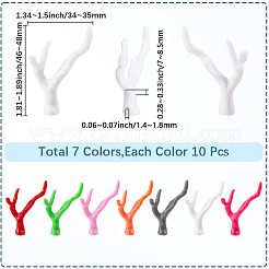 70個 7色 不透明アクリル模造サンゴビーズ連売り  ナゲット  ミックスカラー  46~48x34~35x7~8mm  穴：1.4mm  10個/カラー&nbsp;SACR-SC0001-38