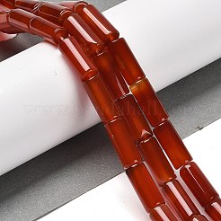 天然石赤瑪瑙ビーズ連売り  コラム  染め＆加熱  18.5~19x8~8.5mm  穴：1.4mm  約20個/連  14.80~14.96''（37.6~38センチメートル）&nbsp;G-NH0020-A01-01