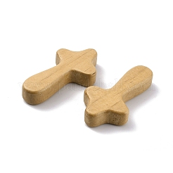 天然木のカボション  宗教クロス  バリーウッド  62x34x12mm&nbsp;WOOD-WH0024-124