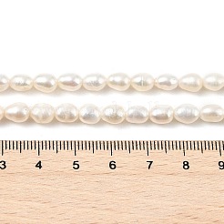 天然養殖淡水パールビーズ連売り  ライス  グレード3a+  古いレース  5~6mm  穴：0.7mm  約44~49個/連  13.78~13.98''（35~35.5センチメートル）&nbsp;PEAR-I007-01B-04B