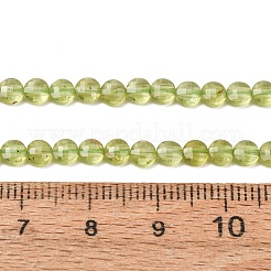 天然石ペリドットビーズ連売り  フラットラウンド  多面カット  3.5~4x2.5mm  約100~105個/連  15.55''~15.75''（39.5~40センチメートル）&nbsp;GG-CBA9631-D03-01