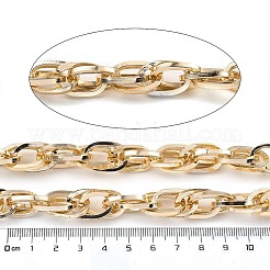 アルミロープチェーン  溶接されていない  スプールで  ライトゴールド  19.5x12.5x2.5mm  約16.40フィート（5m）/ロール&nbsp;CHA-C002-02KCG