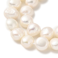 天然養殖淡水パールビーズ連売り  研磨両側  フローラルホワイト  9~10mm  穴：0.5mm  約20個/連  6.69''（17センチメートル）&nbsp;PEAR-A006-10B