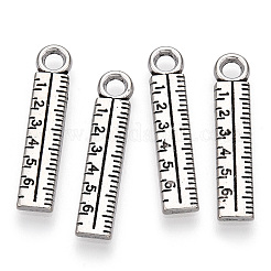 チベット風亜鉛合金チャーム  定規  アンティークシルバー  23.5x5x1.2mm  穴：2.4mm&nbsp;X-PALLOY-E031-02AS