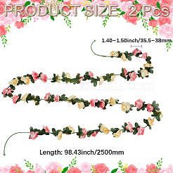 プラスチック製の人工バラの籐  葉付き  結婚式の家の装飾のため  カラフル  2500mm&nbsp;DIY-WH20062-112A