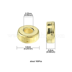 CCBプラスチックビーズ  フラットラウンド/ディスク  ゴールドカラー  6x2mm  穴：2.2mm&nbsp;CCB-YW0001-27